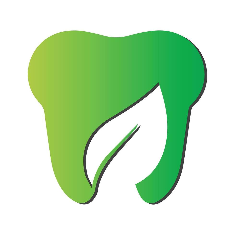 Tooth and leaf logo design vector illustration