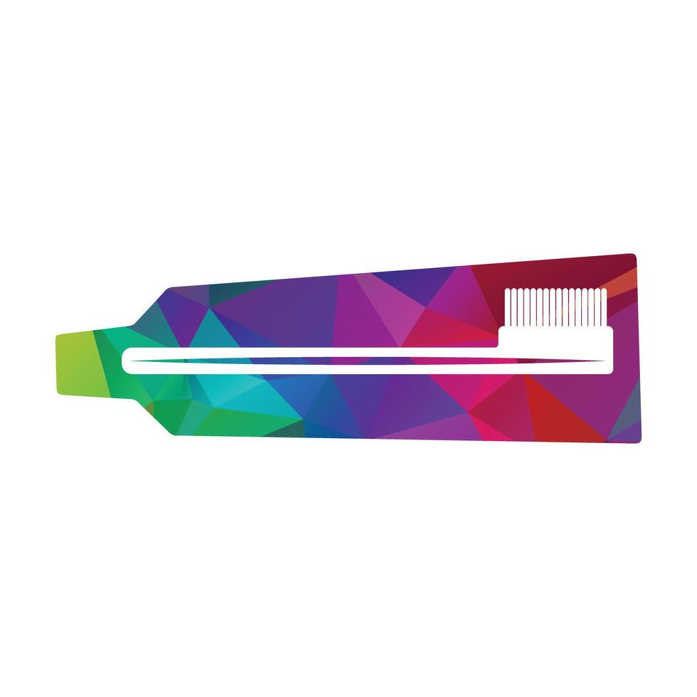diente logo dental pasta dental y cepillo de dientes vector ilustración