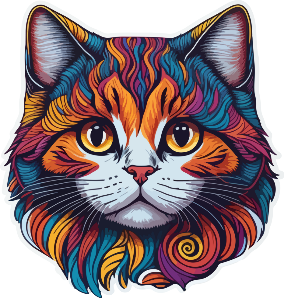 Cat Face Sticker with png