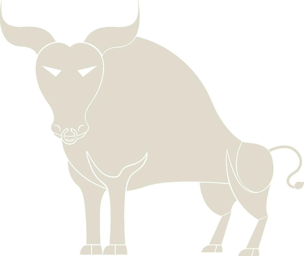 Illustration of bull in taurus in zodiac sign. vector