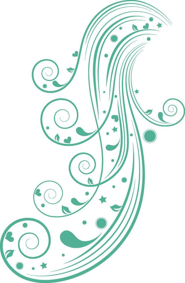 ornamento en floral diseño con verde color. vector