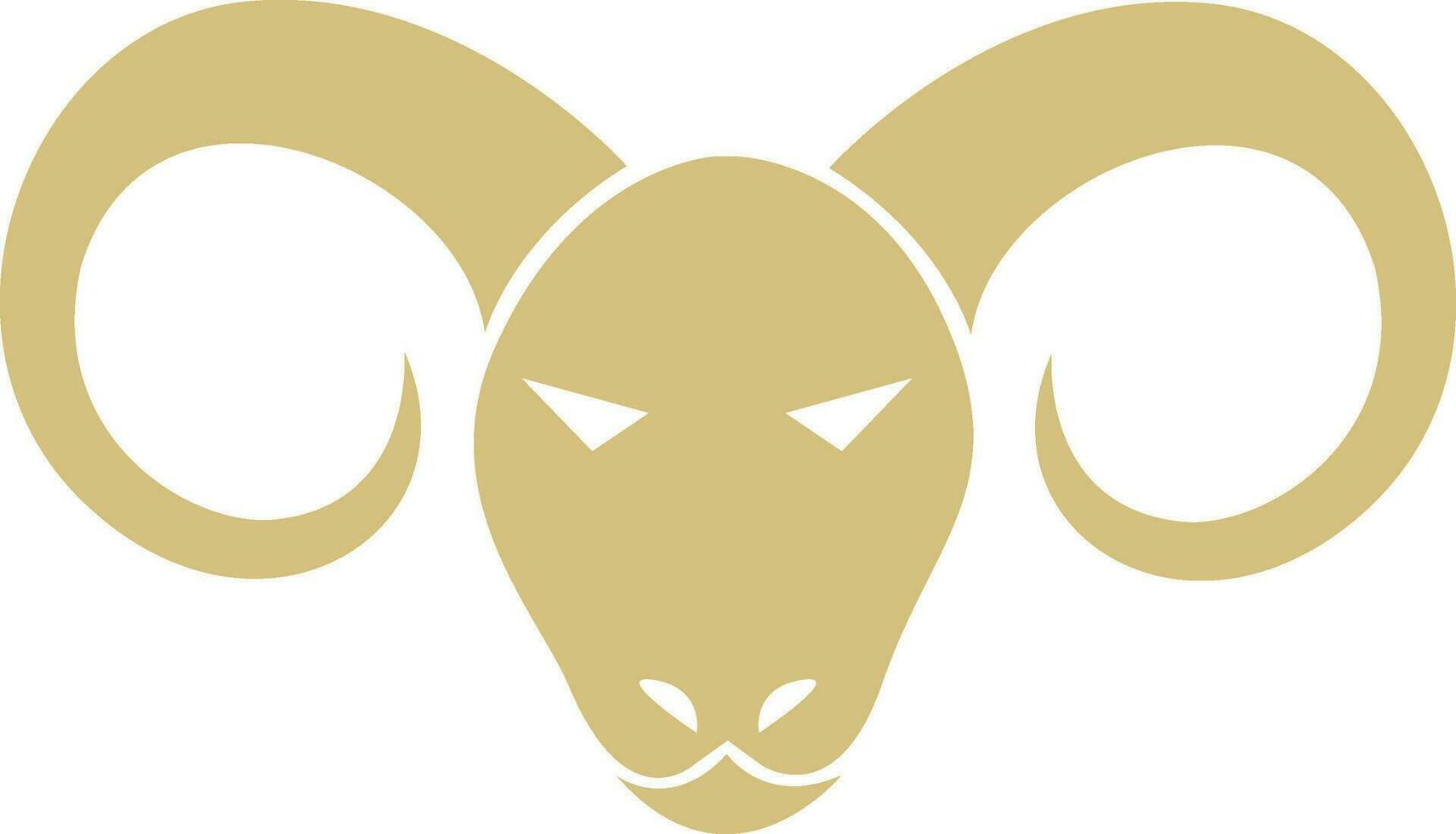 Zodiac sign of aries in face of goat. vector