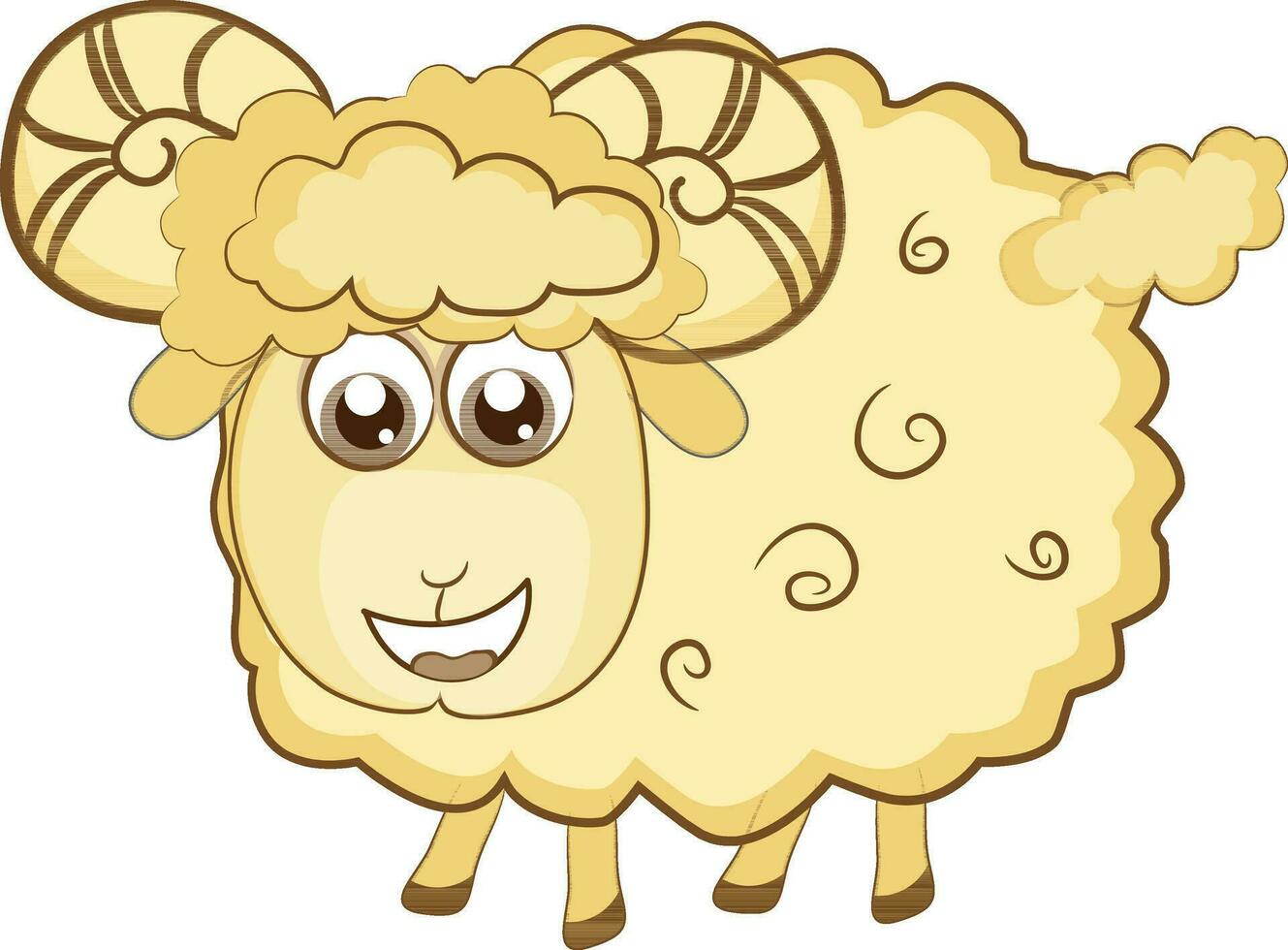 Cartoon face of sheep in aries of zodiac signs. vector