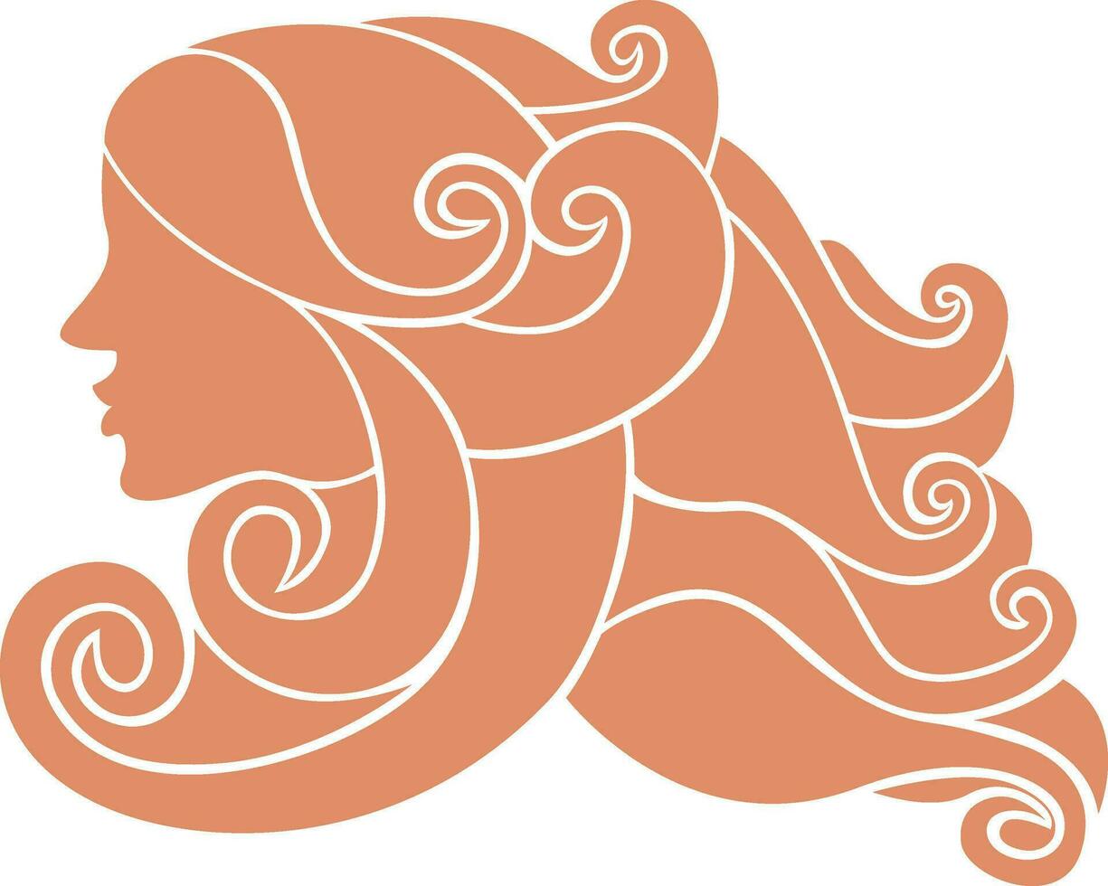 Leo in zodiac sign with beautiful girl in illustration. vector