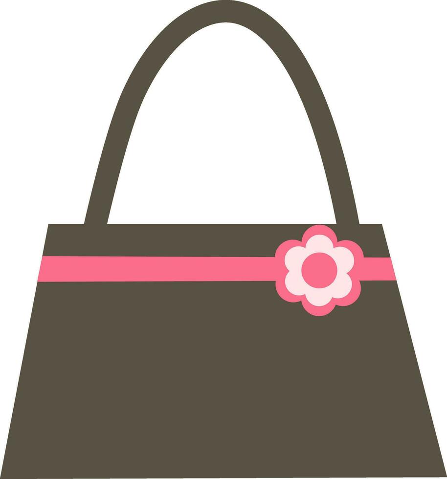 Flat illustration of a hand bag. vector