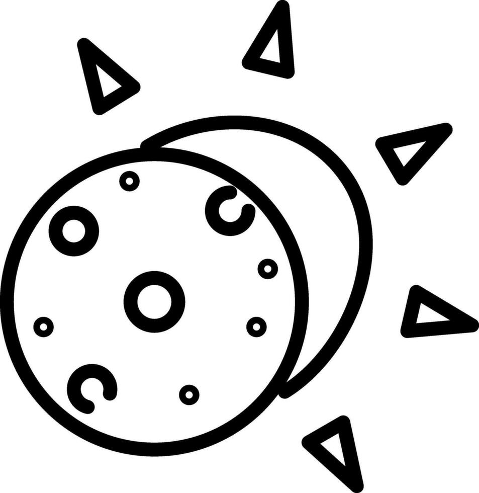 Flat style eclipse sun in black line art. 24855748 Vector Art at Vecteezy