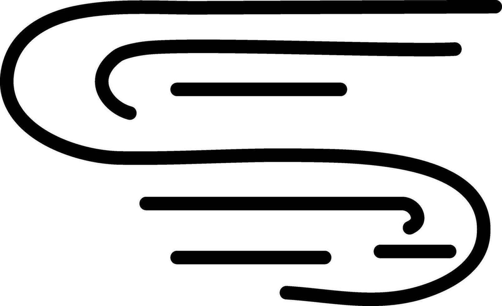 Black line art river in flat style. vector