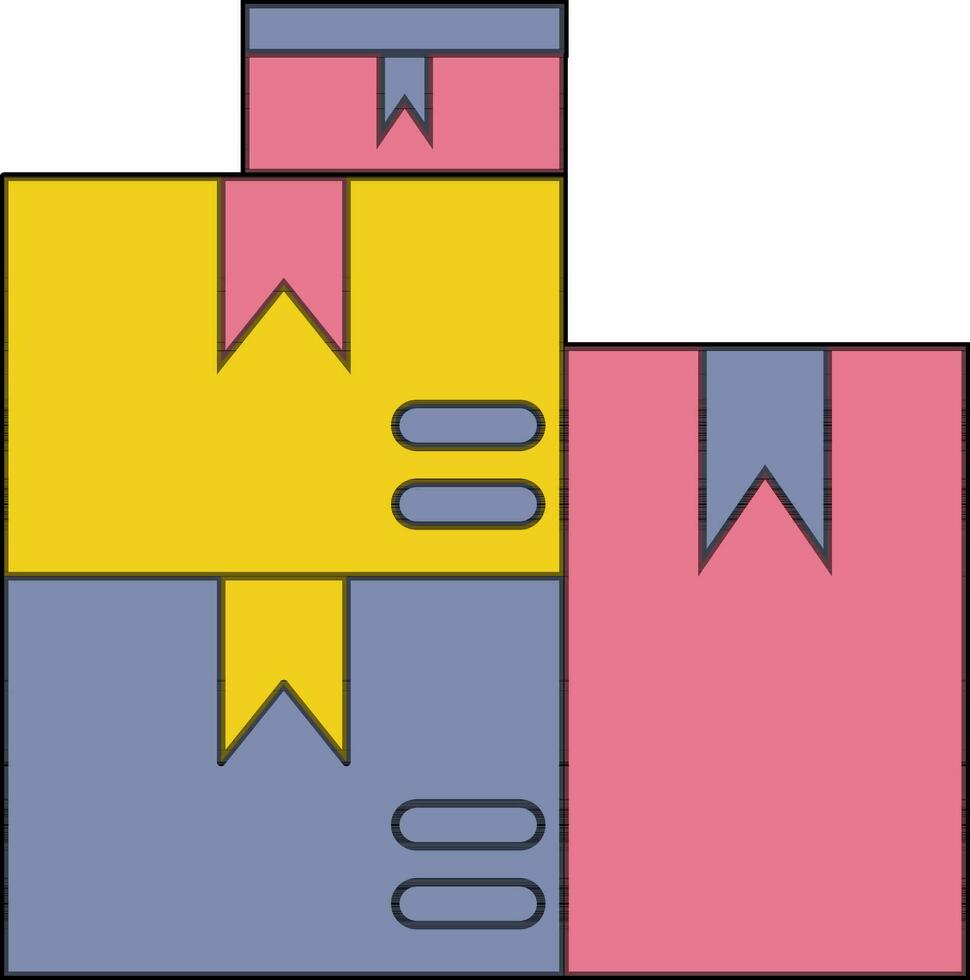 Colorful boxes in flat style. vector