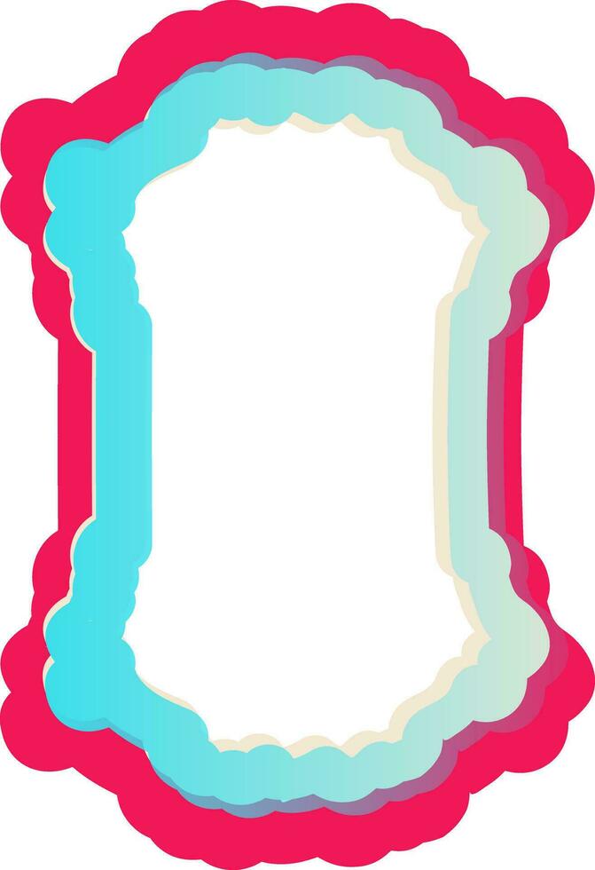 Pink and blue paper cut frame with space for your message. vector