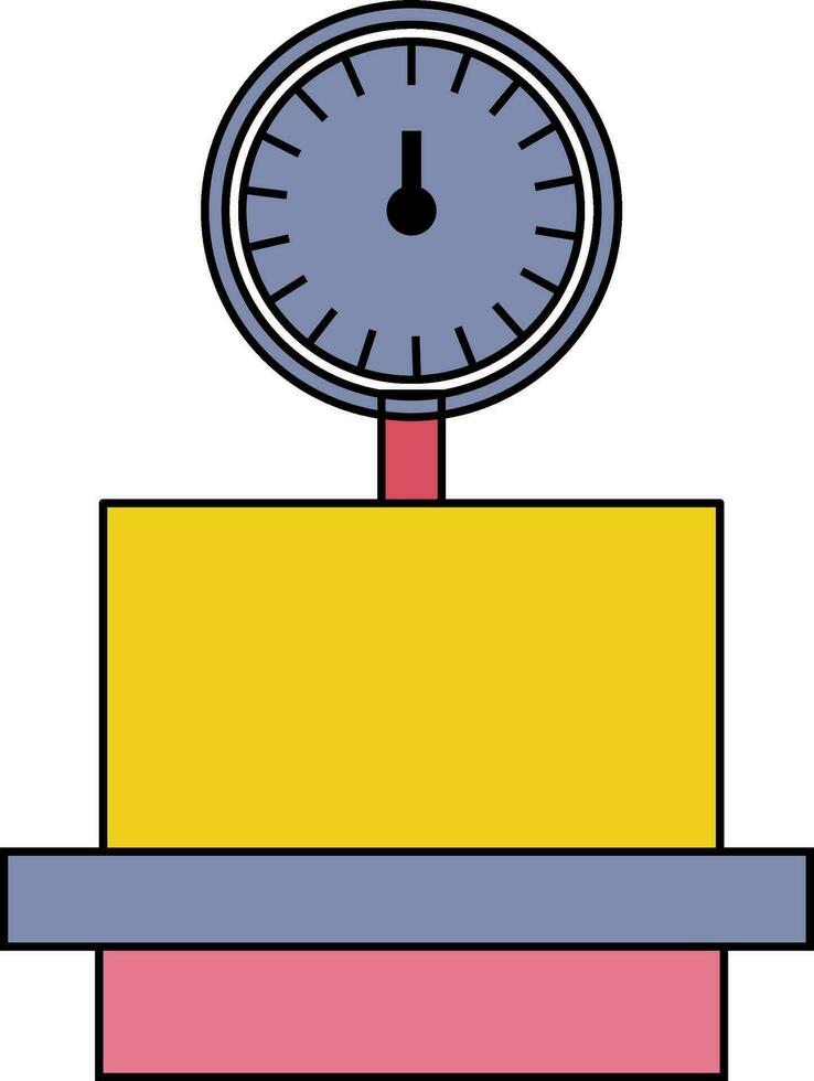 caja con peso escala reloj. vector