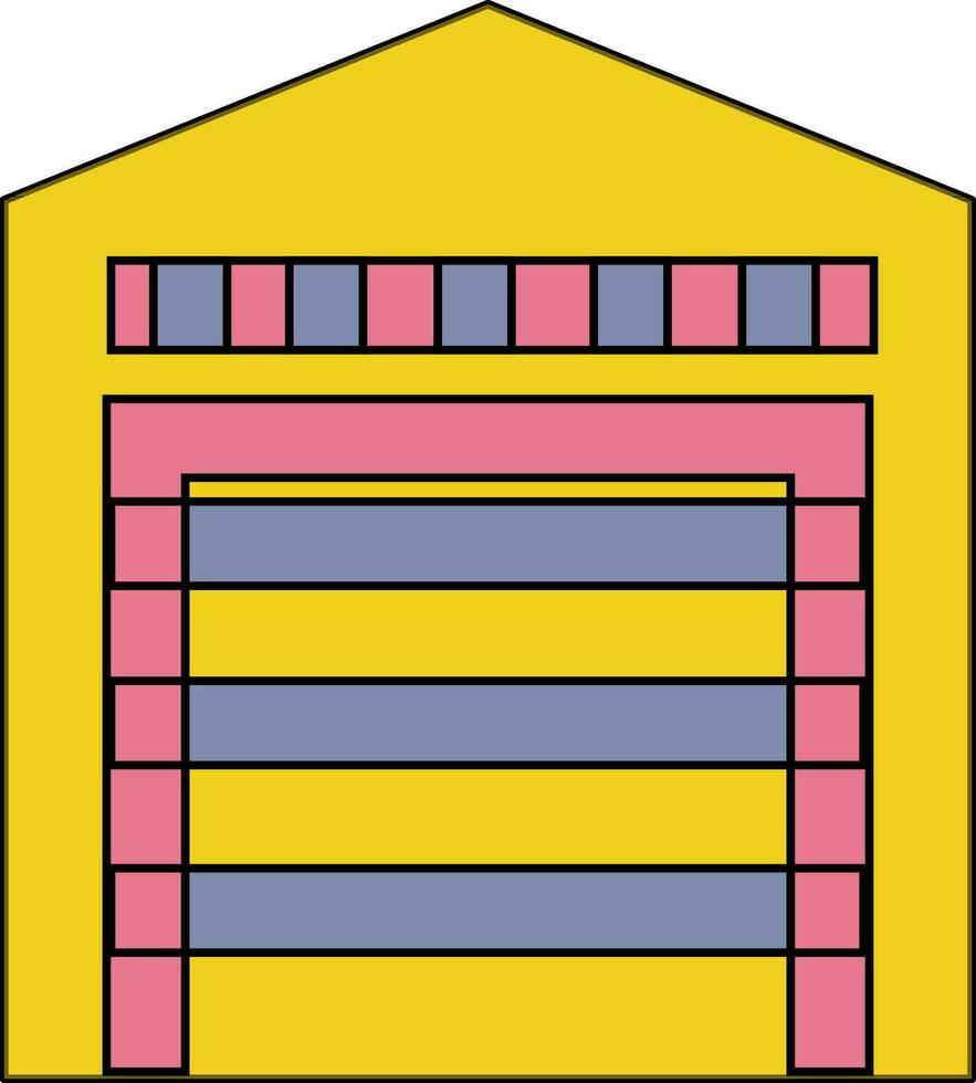 Illustration of a warehouse icon or symbol. vector