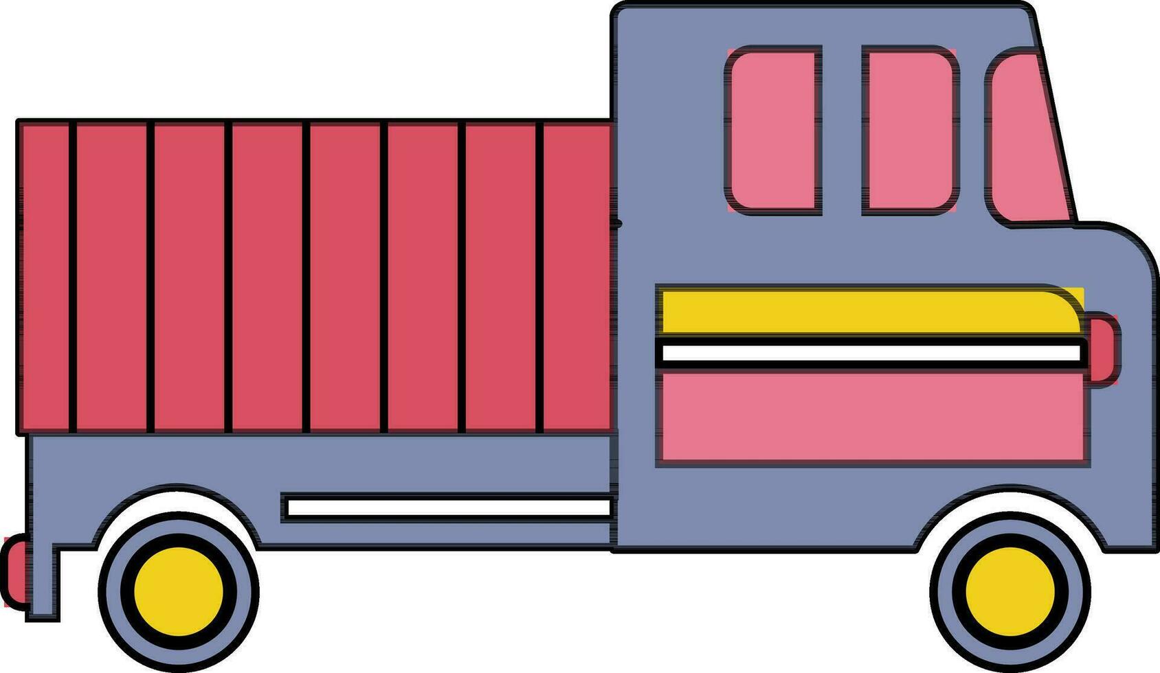 Illustration of a truck in flat style. vector