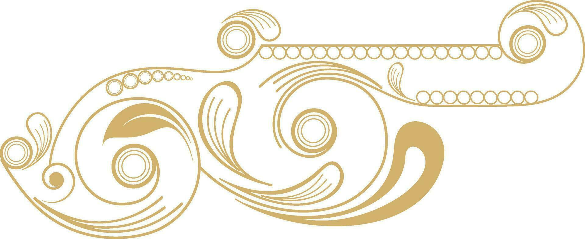 Line art floral design on background. vector