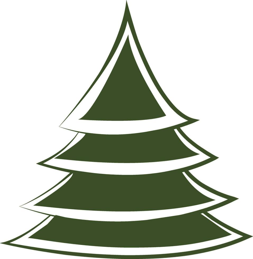 Christmas tree made by green color. vector