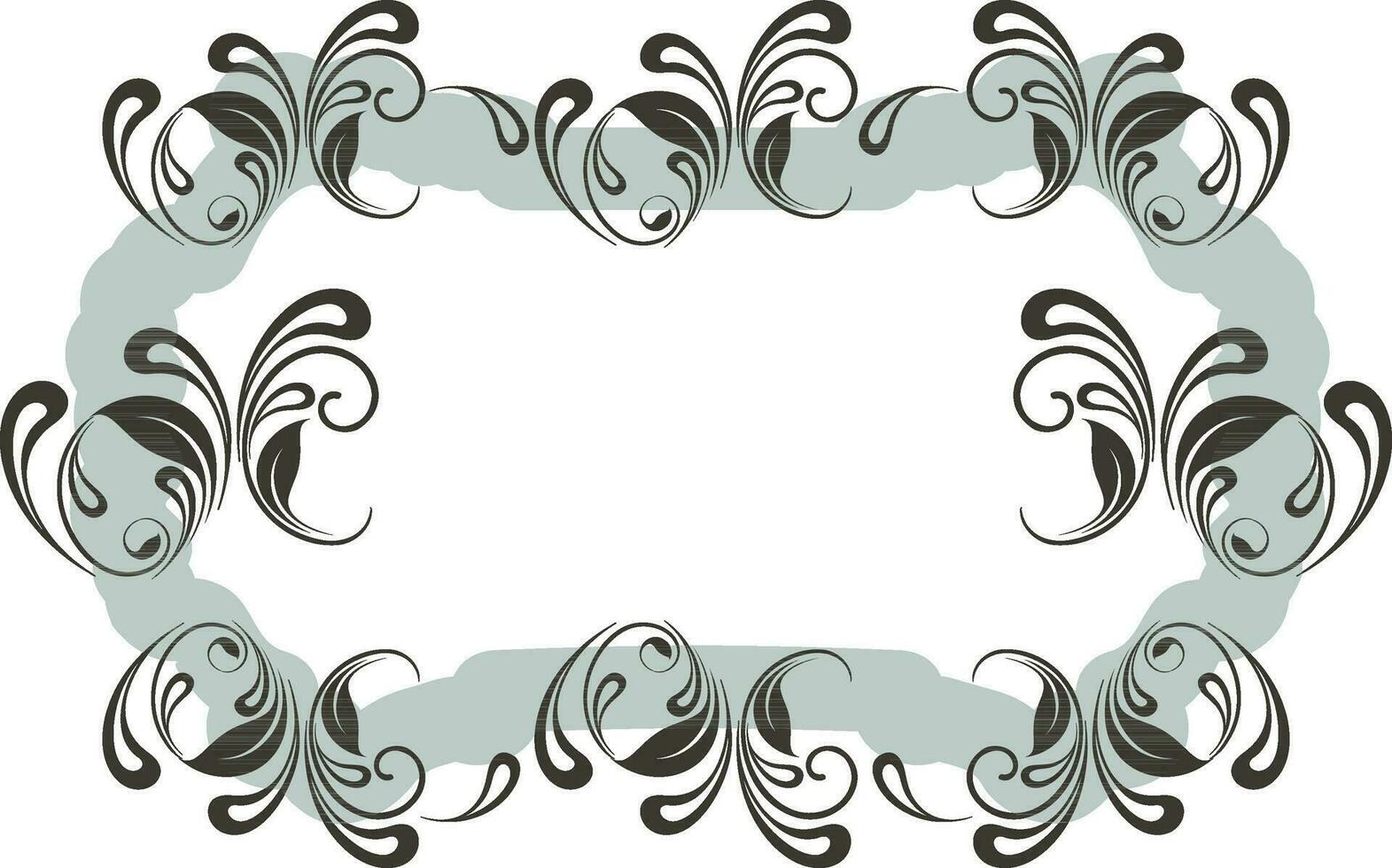 Leaves desorated stylish blank frame. vector