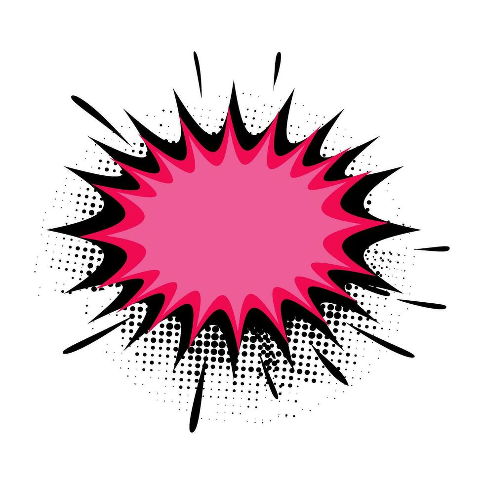 Pink pop art sticker on halftone background. vector
