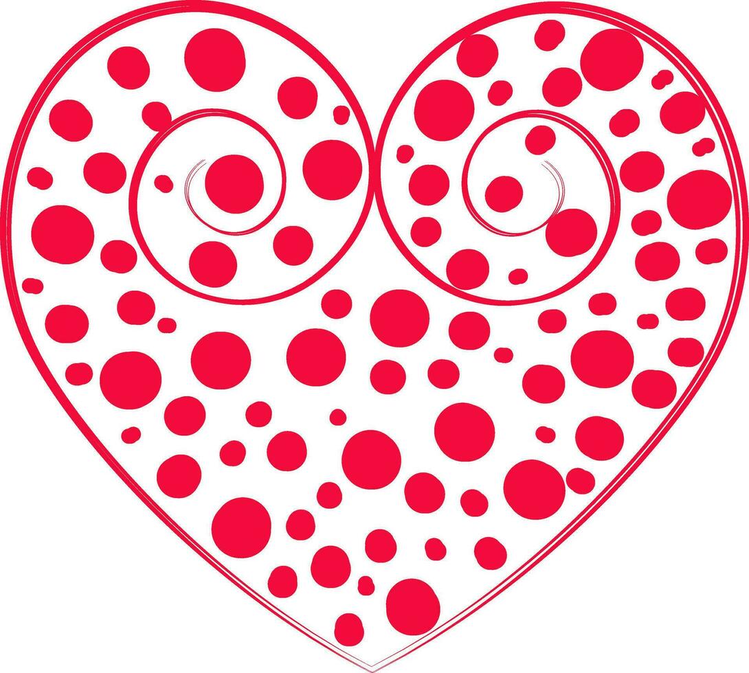 Vector dots heart greeting love card .