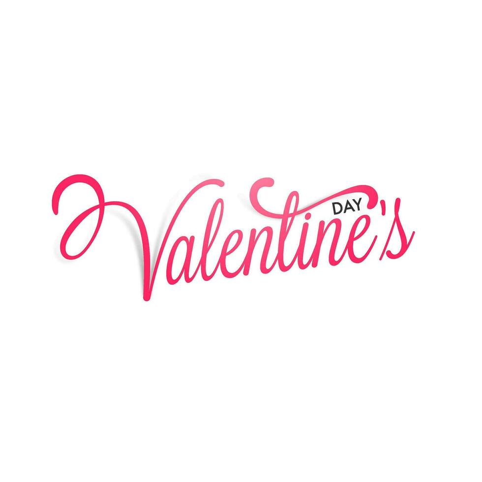 Glossy pink text Valentine's Day. vector