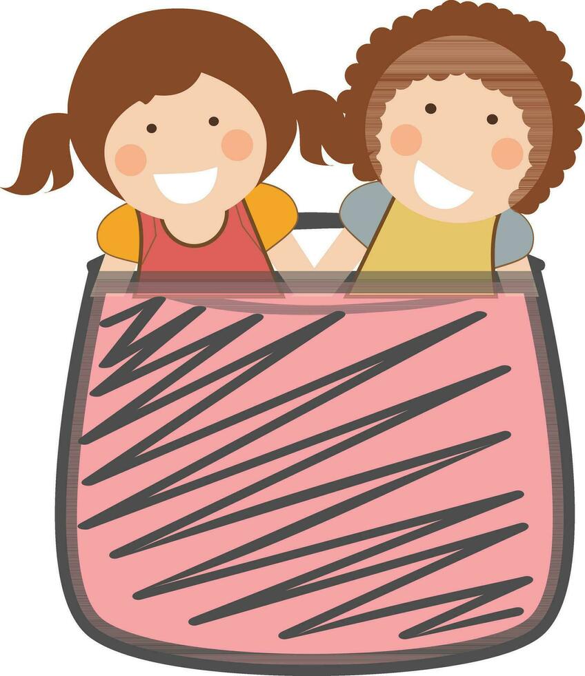Shop with toy a lovely basket. vector