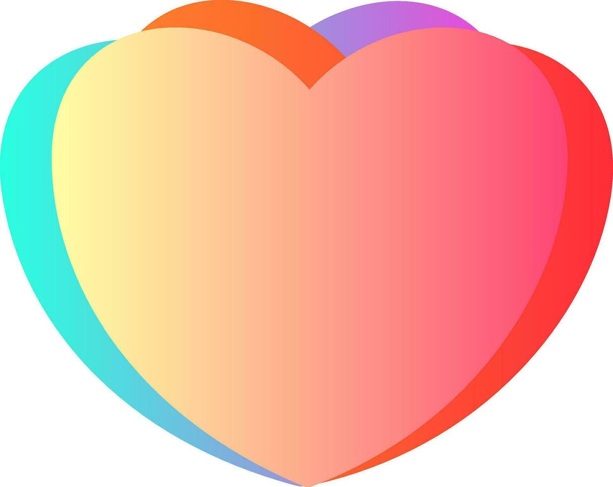 Set of flat colorful hearts illustration. vector