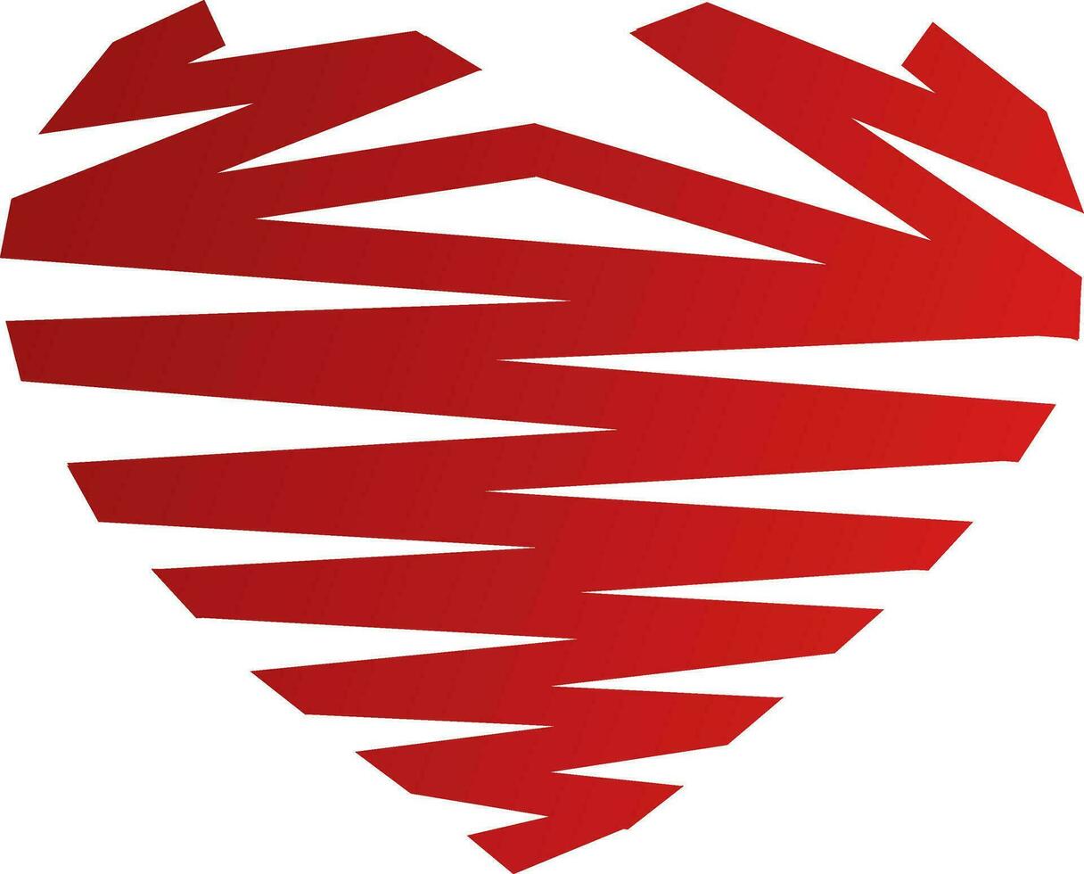 creativo amor símbolo corazón rojo lineal icono. vector