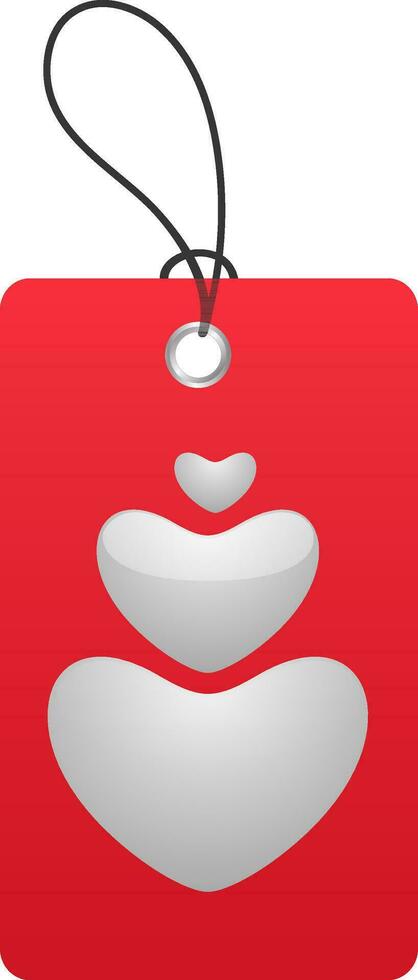 Red and gray cute gift tags with heart. vector