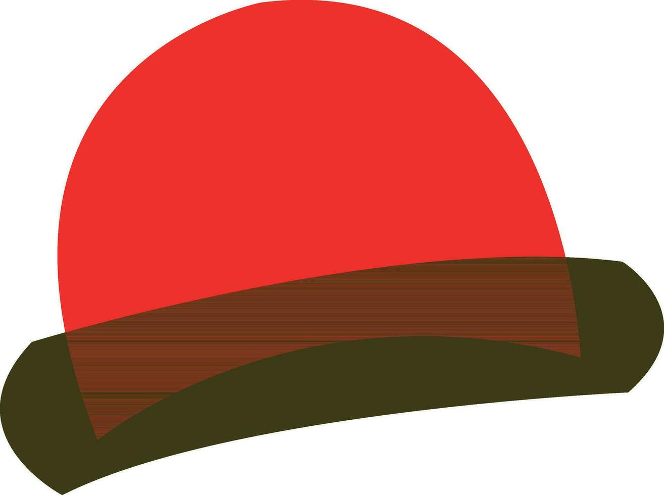 Red and green bowler hat isolated. vector