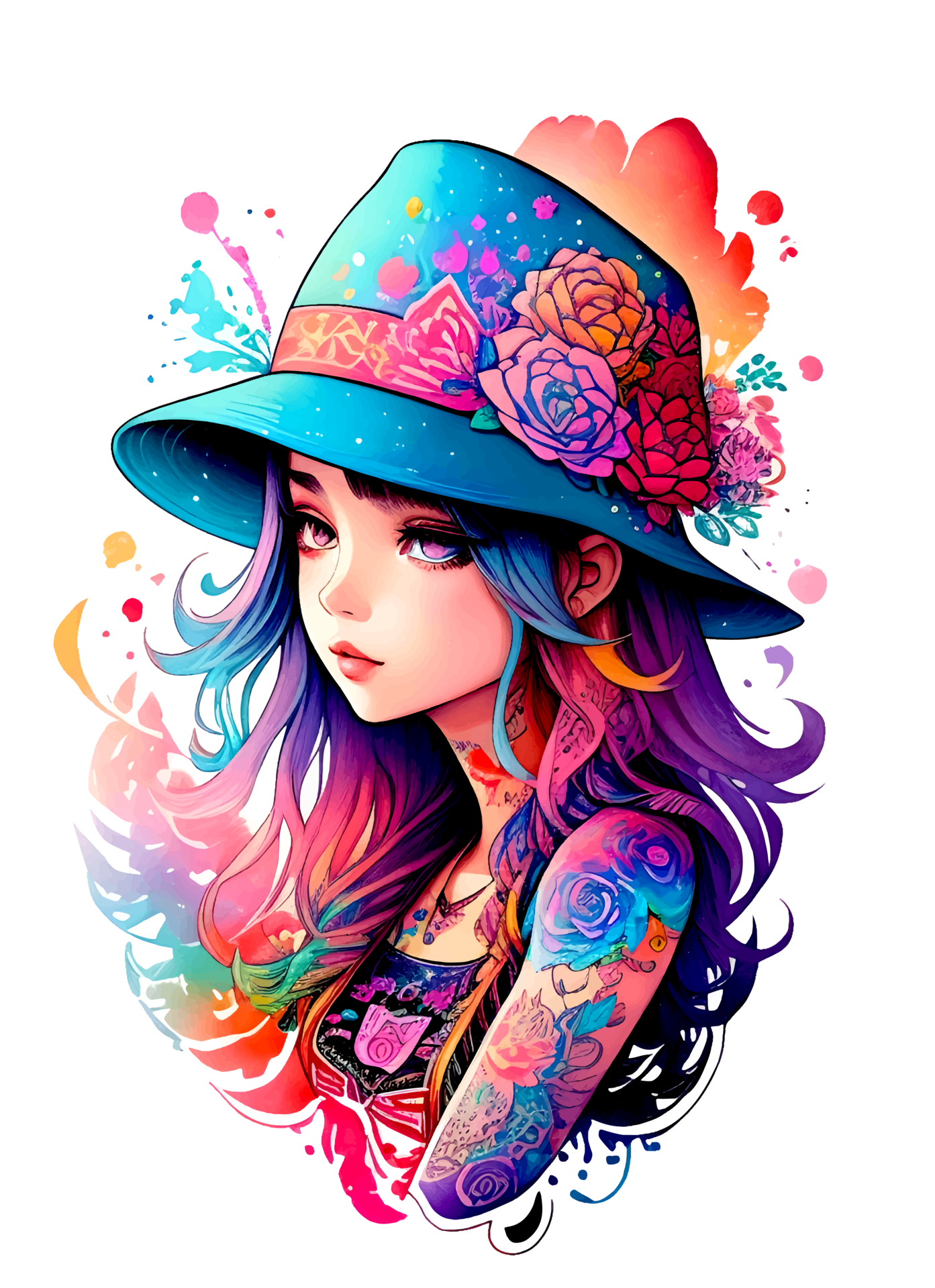 Beautiful Girl with Hat Illustration with 24856263 PNG
