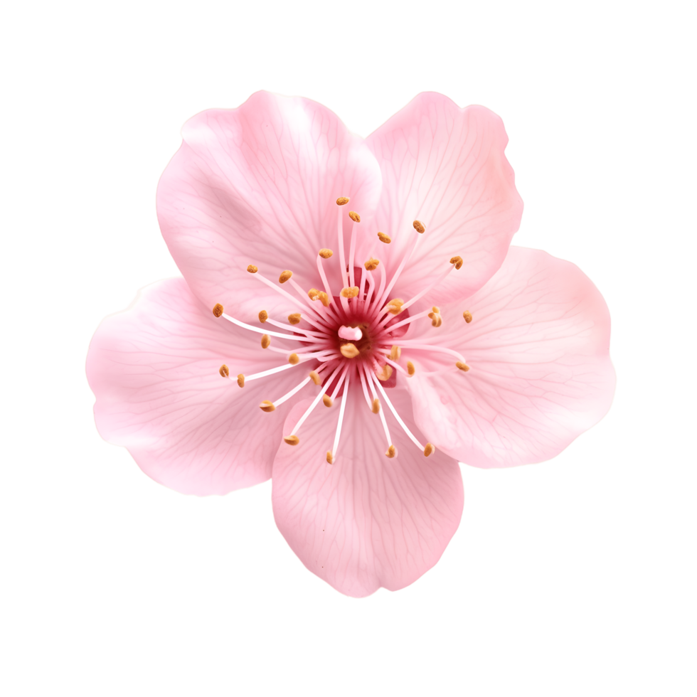 Pink sakura flower isolated on transparent background. AI Generated png