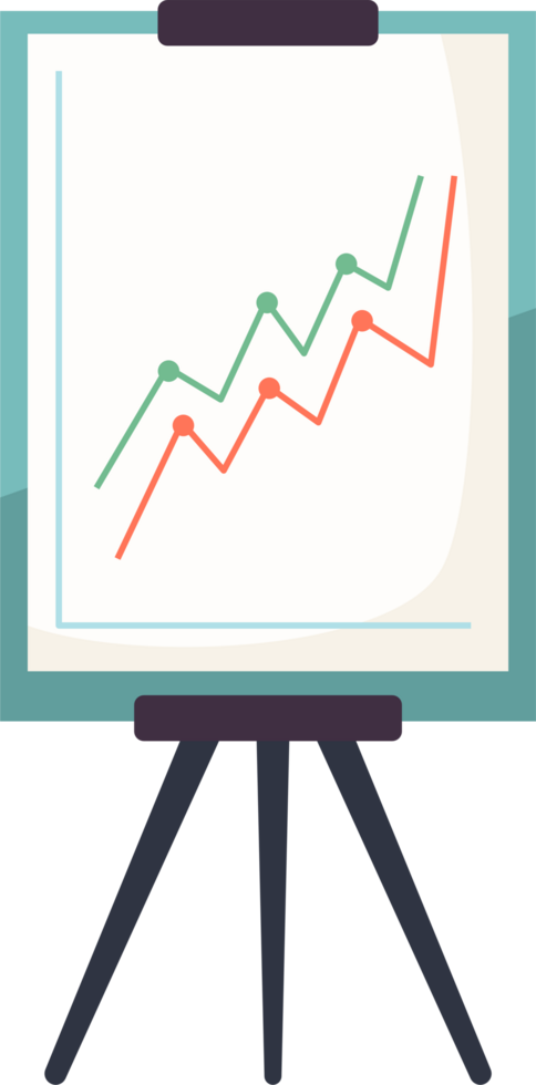 Presentation board. flat style cartoon illustration. png