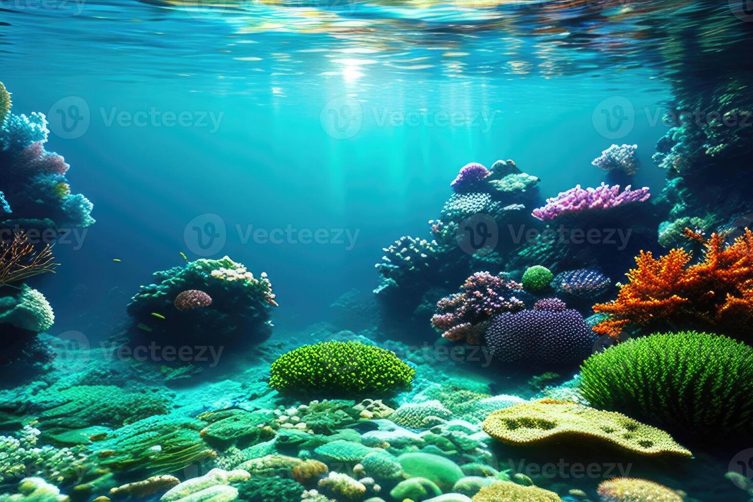 Sea Underwater Colorful Background. photo