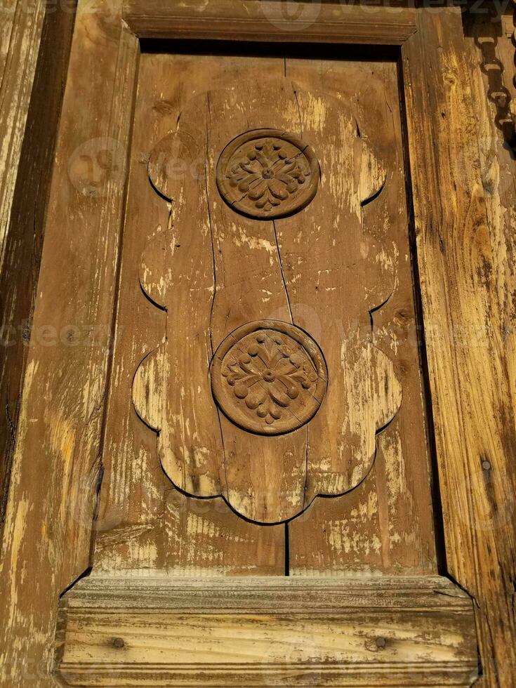 Old wood texture door at lahore fort photo