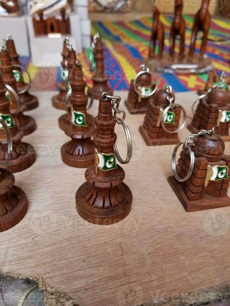 Handmade beautiful wood key ring ,Minar e pkistan, Shahi fort photo