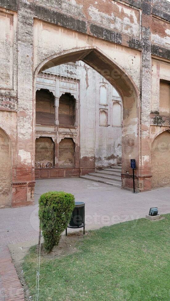 Shahi Qilla inside entrance. king Alamgir fort inside maintenance photo