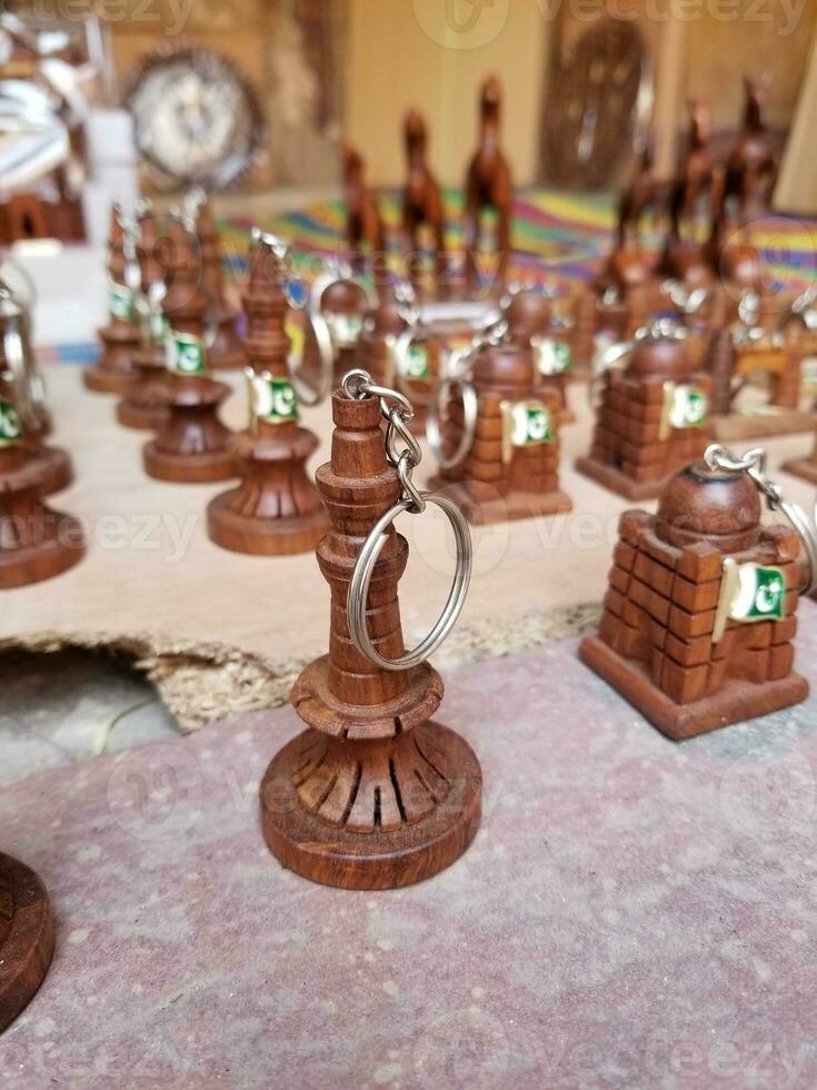 Handmade beautiful wood key ring ,Minar e pkistan, Shahi fort photo