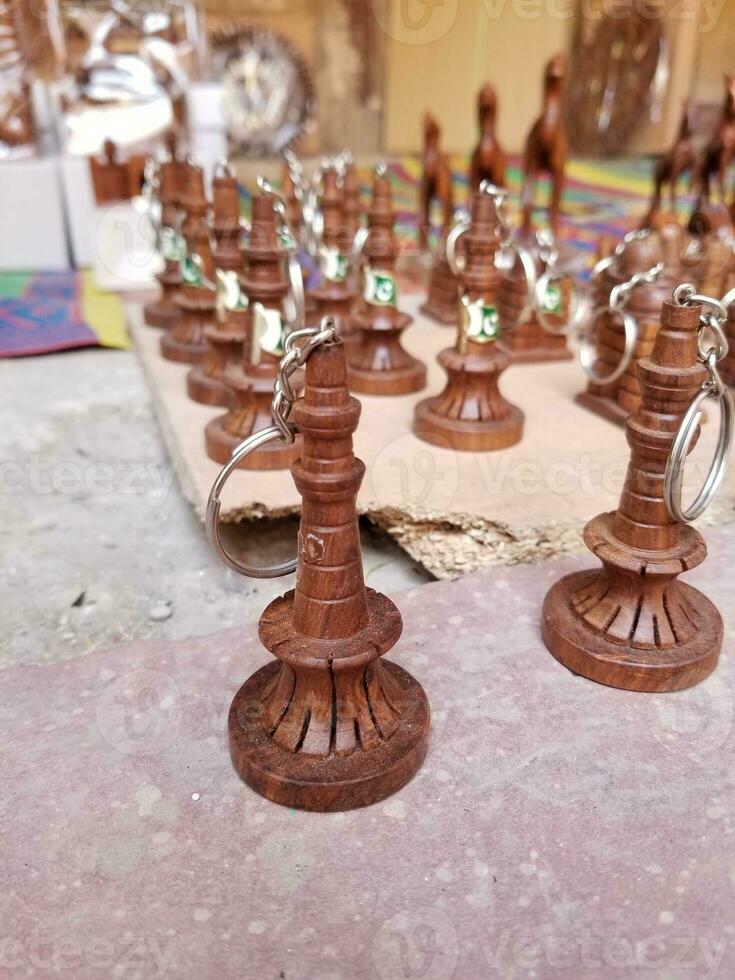 Handmade beautiful wood key ring ,Minar e pkistan, Shahi fort photo