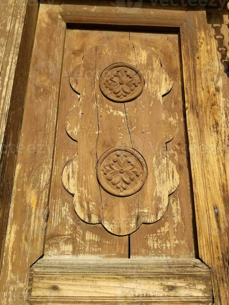 Old wood texture door at lahore fort photo