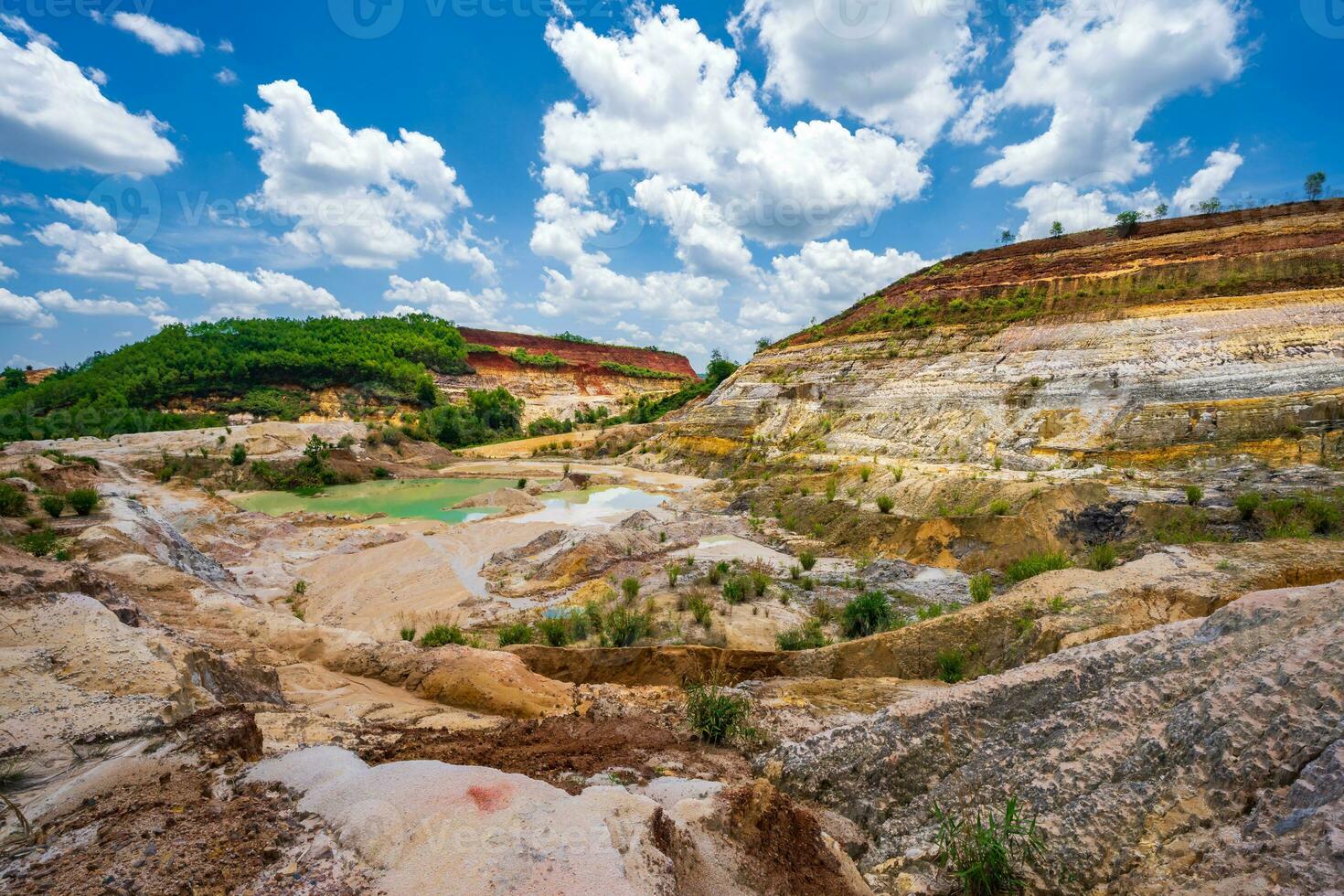 abandonado mineral minería mía con turquesa azul agua foto