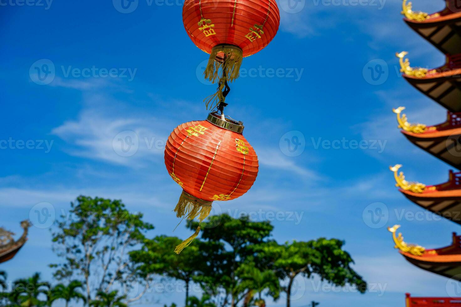 Beautiful architecture of Bat Nha Pagoda in Bao loc city photo