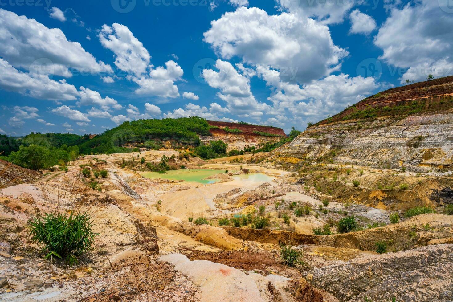 abandonado mineral minería mía con turquesa azul agua foto