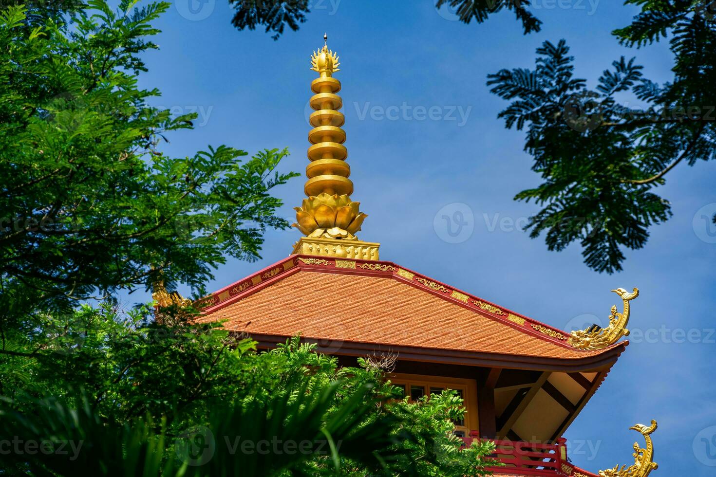 Beautiful architecture of Bat Nha Pagoda in Bao loc city photo