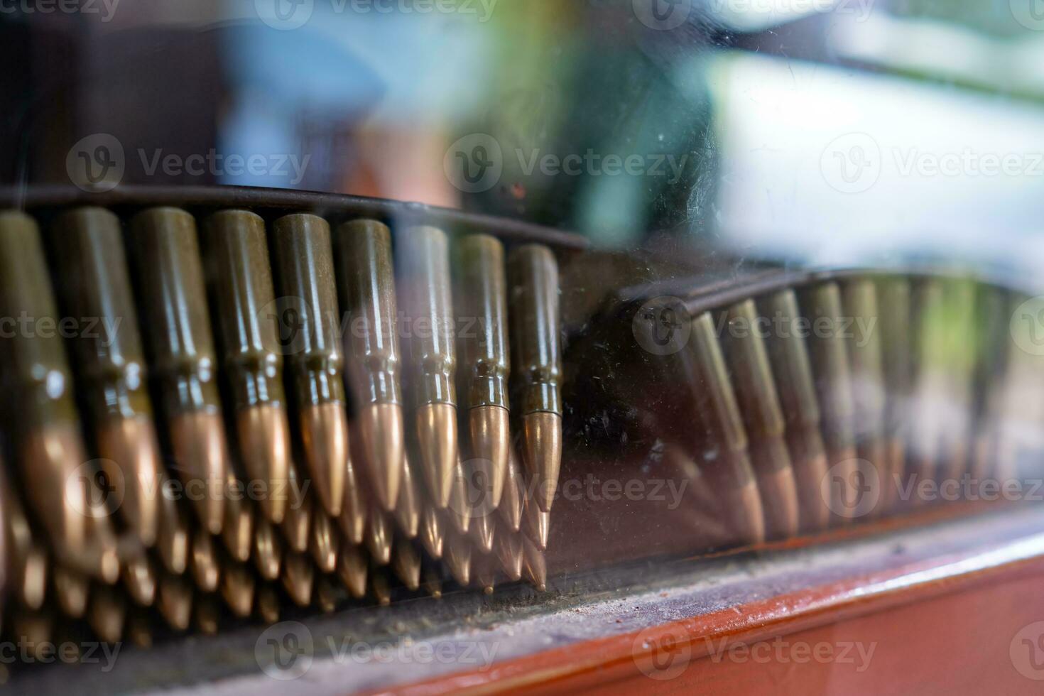Preparing for reloading, main focus on ballistic point bullets, soft focus photo