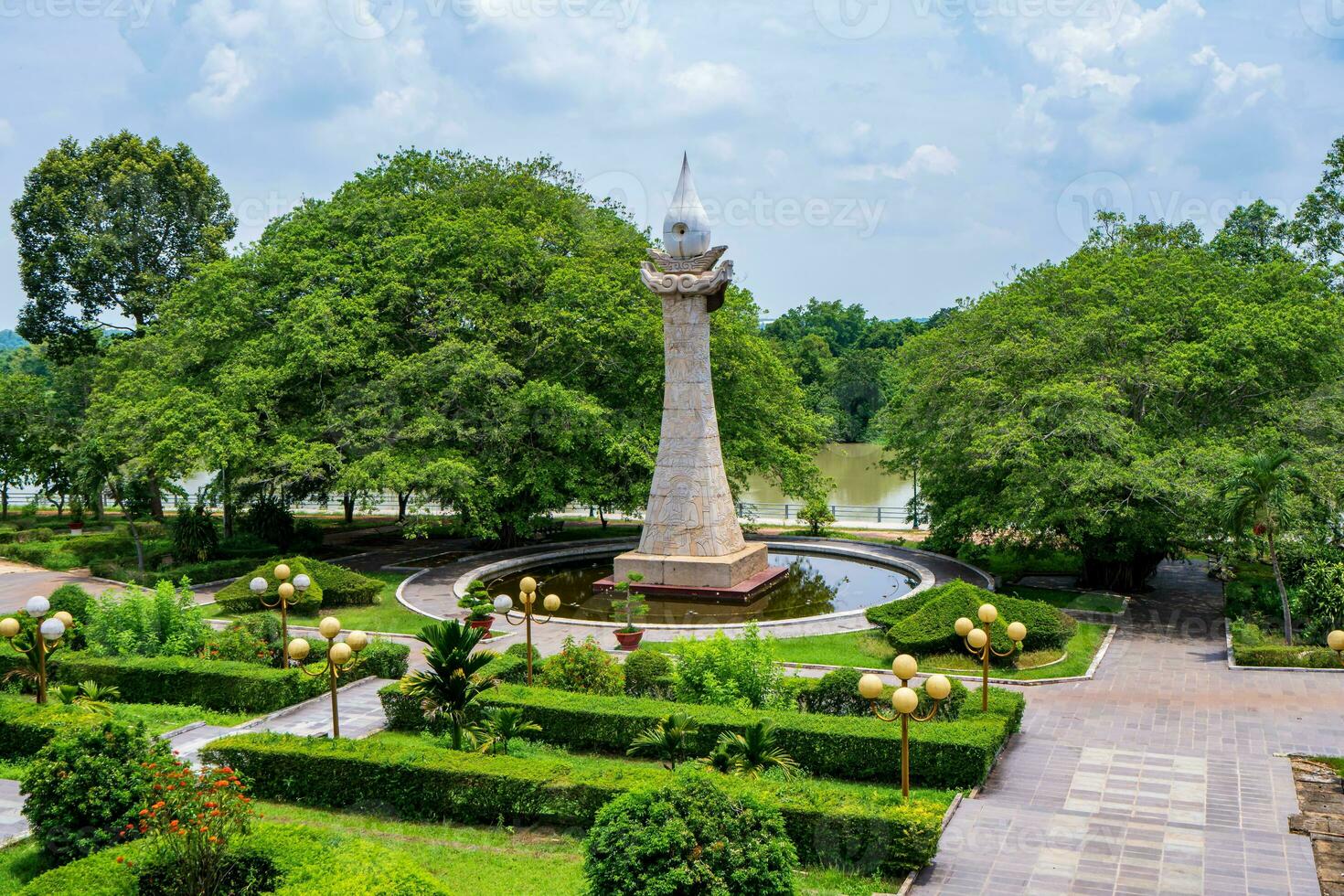 Morning at Ben Duoc Temple, Cu Chi, Ho Chi Minh city, Vietnam. The historic district revolutionary beside Cu Chi tunnel, a famous base of revolutionary Vietnam before 1975. Travel concept photo