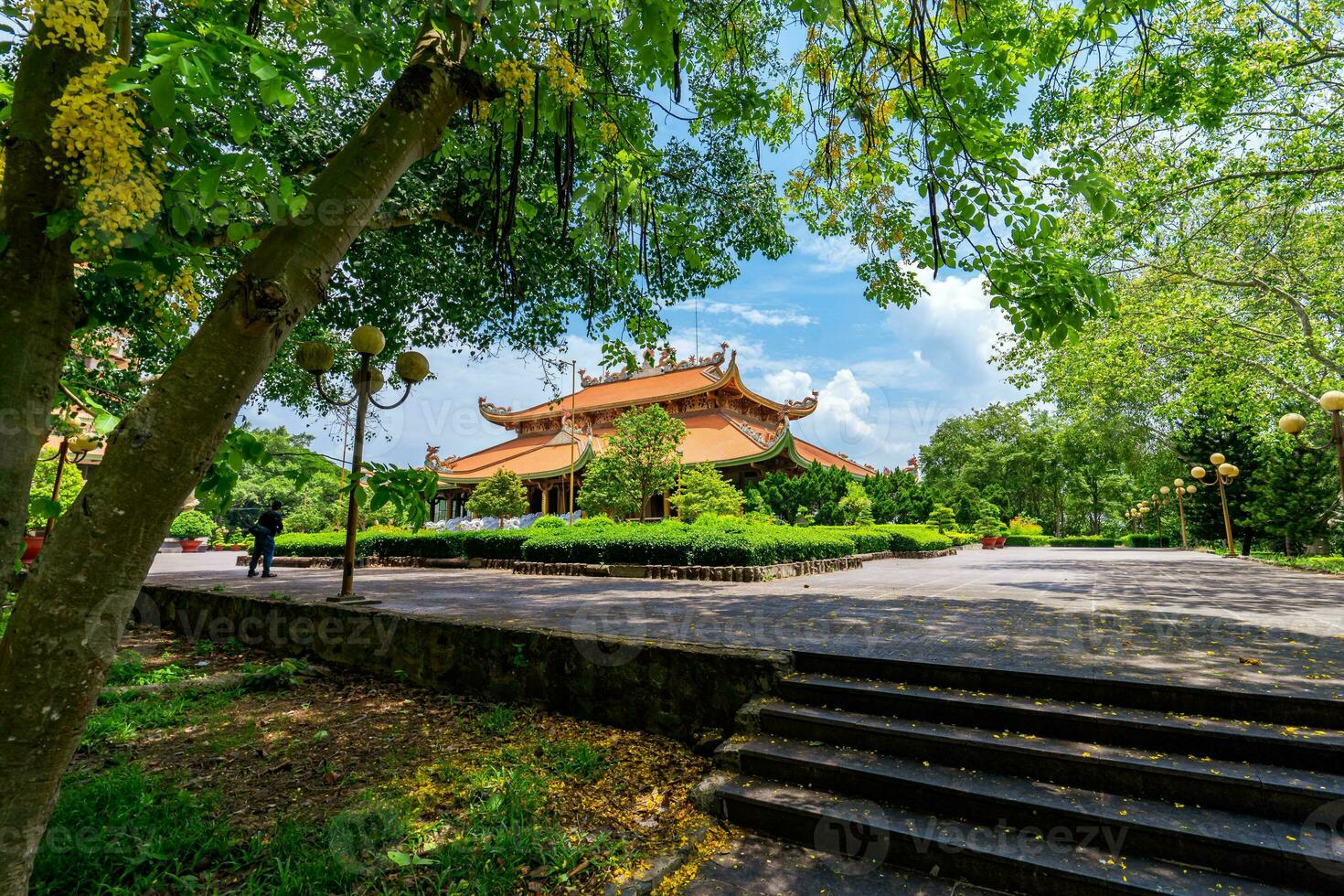 Morning at Ben Duoc Temple, Cu Chi, Ho Chi Minh city, Vietnam. The historic district revolutionary beside Cu Chi tunnel, a famous base of revolutionary Vietnam before 1975. Travel concept photo