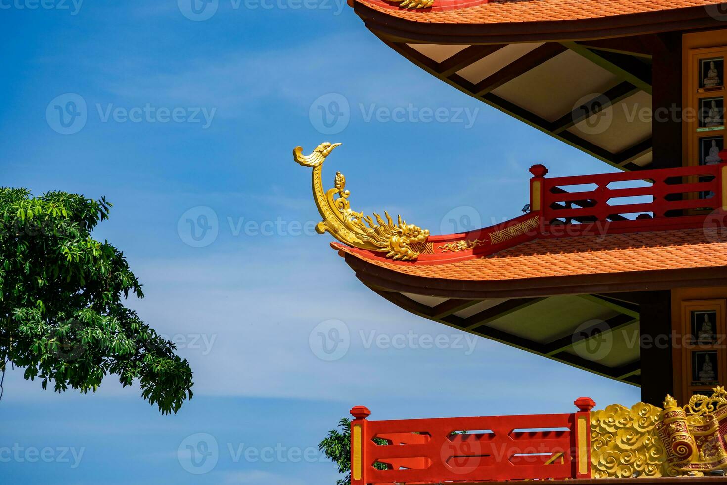 Beautiful architecture of Bat Nha Pagoda in Bao loc city photo