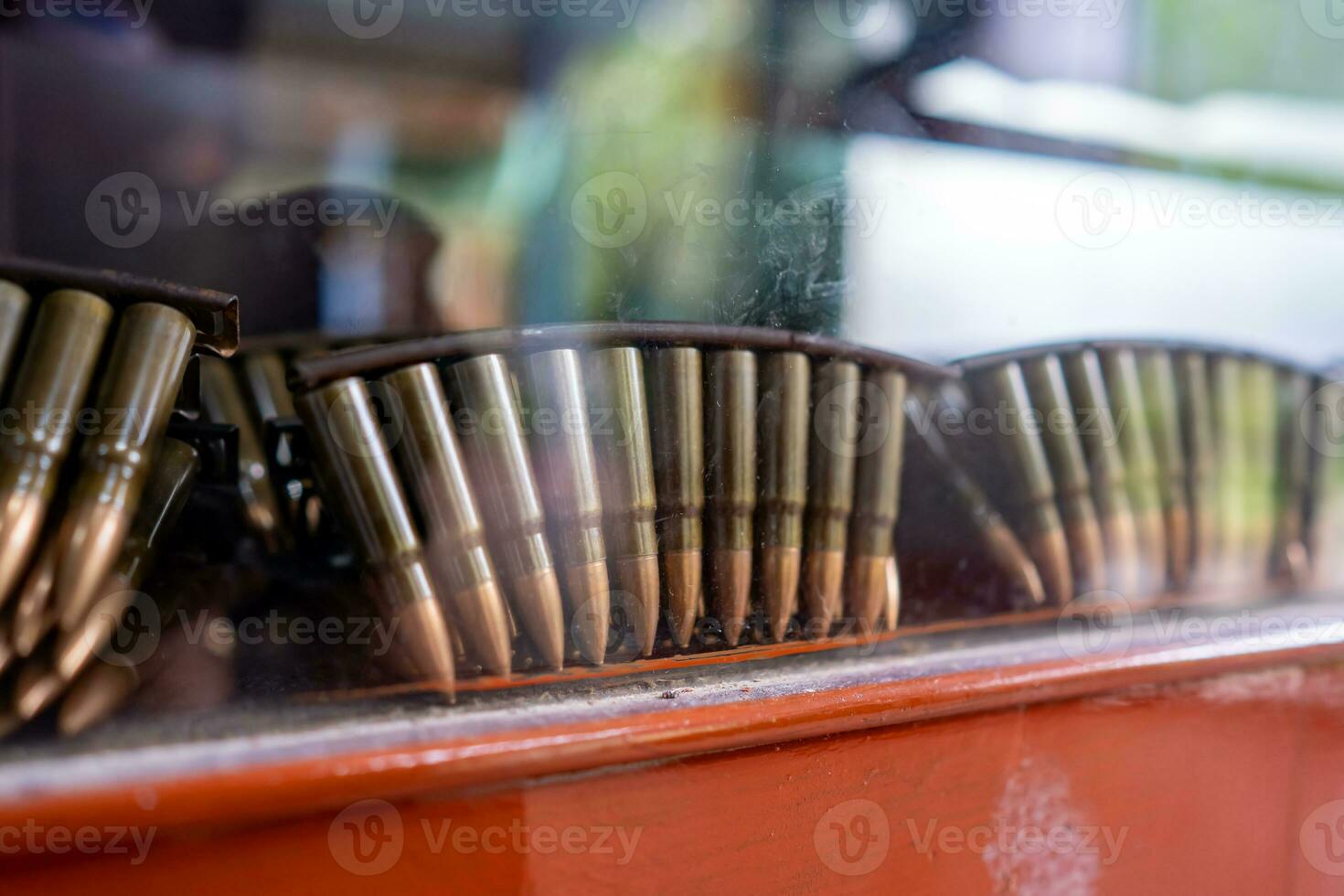 Preparing for reloading, main focus on ballistic point bullets, soft focus photo