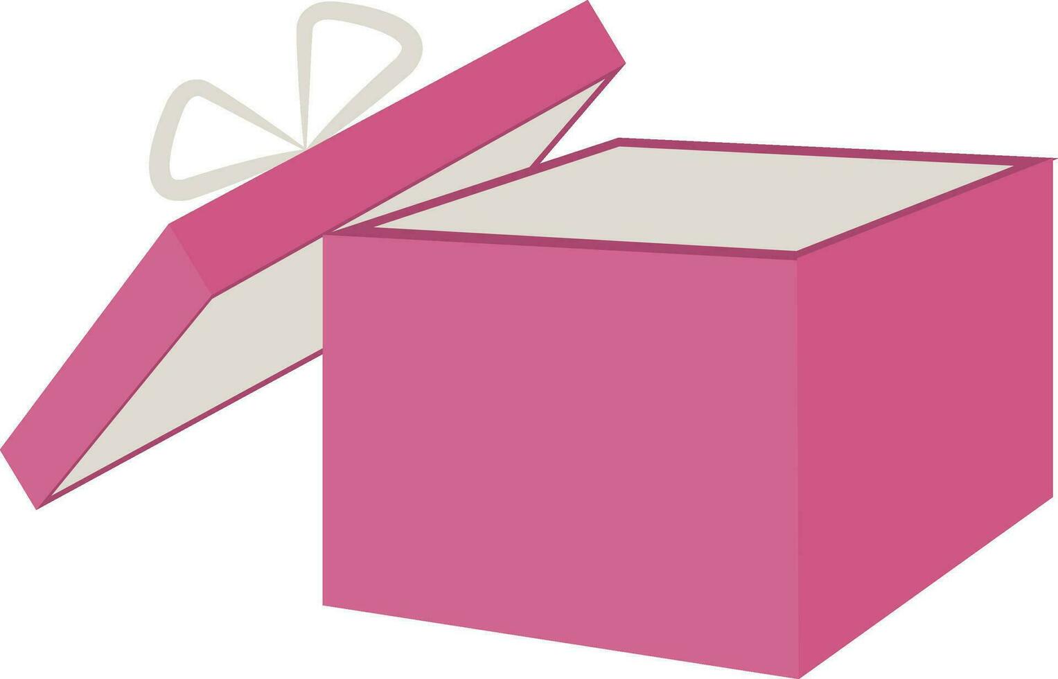 Pink open gift box isolated on white background. vector