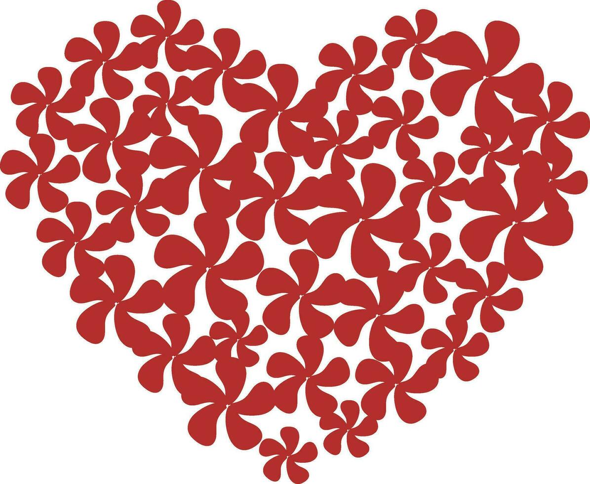Beautiful valentine's card with red floral heart. 24858242 Vector Art ...