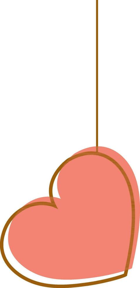 Hanging heart on white background. vector