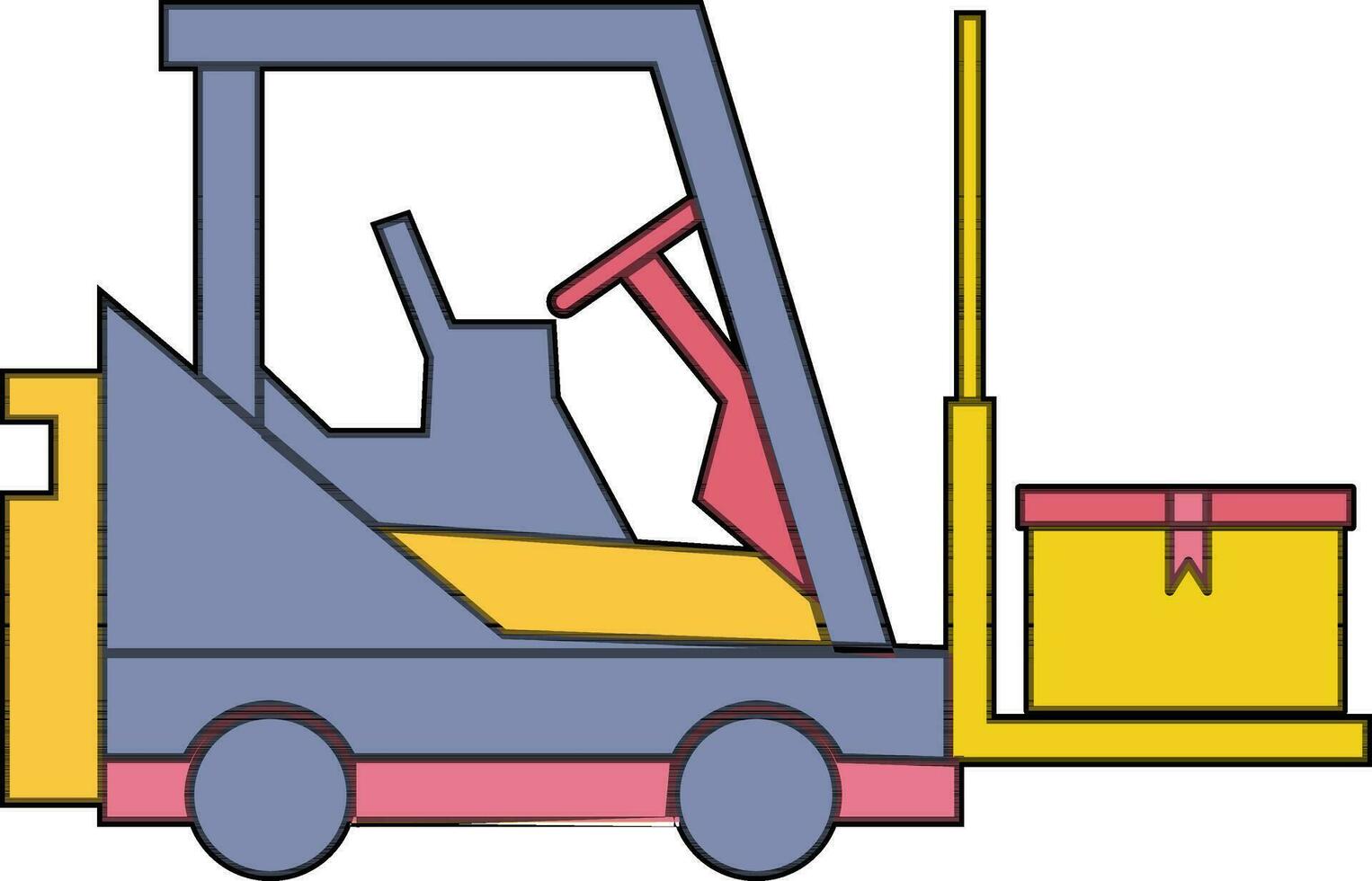 Forklift truck icon or symbol. vector